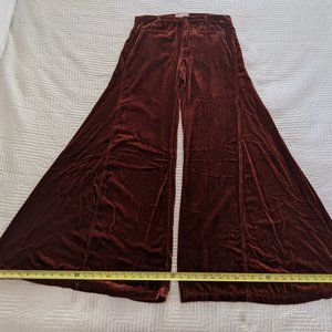 Rare Free People Red Velvet Wide Leg Crop Pants